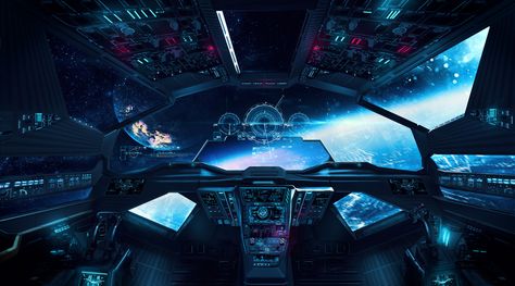 ArtStation - Cockpit, Luciano Neves Scifi Cockpit, Spaceship Room, Spaceship Interior, Sci Fi Spaceships, Starship Concept, Sci Fi Environment, Sci Fi Ships, Spaceship Art, Spaceship Concept