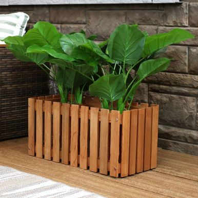 Garden Flower Pots & Planters | Christmas.com Wood Planters Outdoor, Planter Box Designs, Backyard Planters, Wood Raised Garden Bed, Meranti Wood, Outdoor Planter Boxes, Raised Planter Boxes, Wooden Planter Boxes, Wooden Planter