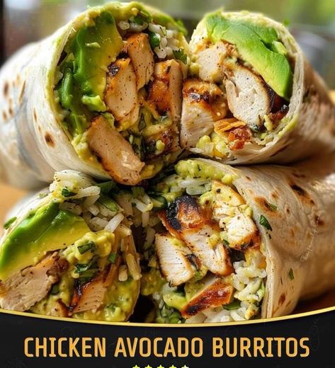 Martha Stewart Recipese🥙🍕 | Chicken Avocado Burritos | Facebook Chicken California Burrito, Dinner Recipe With Avocado, Dinner Recipes With Avocado, Avocado Chicken Wrap, Avocado Dinner Recipes, Chicken Avocado Burrito, Healthy Burritos, Chicken Avocado Wrap, Current Recipes