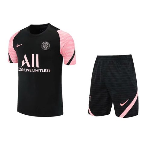 PSG Jersey Soccer Black&Pink Training Kit Black&Pink Training Kit 2021/22 Psg Jersey, Pink Football, Football Jersey Shirt, Training Suit, Team Badge, Soccer Shop, Soccer Outfits, Training Kit, Soccer Uniforms