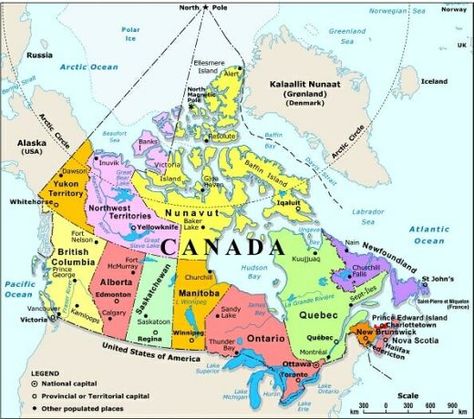 Canada: Random and Cool Canadian Facts About This Country Map Of Canada, I Am Canadian, Canada Map, Canada Eh, Alaska Usa, North America Map, Visit Canada, Canadian History, O Canada