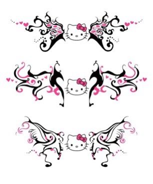 Hello Kitty Lower Back Tattoo, Hello Kitty Tattoo Ideas, Tatuaje Hello Kitty, Hellboy Tattoo, Kitty Tattoos, Tramp Stamp Tattoos, Hello Kitty Tattoos, Sharpie Tattoos, Tramp Stamp