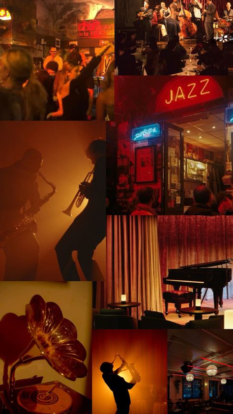 Old School Jazz Aesthetic, 20s Jazz Club, New Orleans Jazz Club Aesthetic, Jazz Party Aesthetic, Nyc Jazz Club Aesthetic, Jazz Club Theme Party, Jazz Aesthetic Bedroom, Jazz Party Decorations, Jazz Age Aesthetic