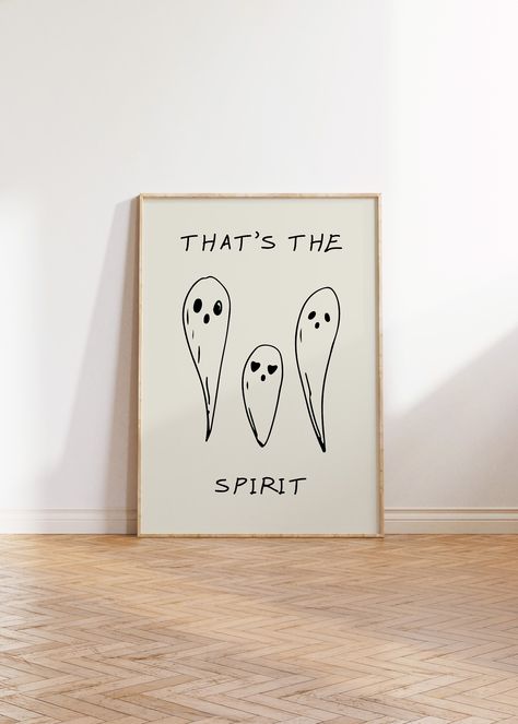 Cute Ghost Print Halloween Pun Wall Art Funny Quote Poster Minimalist Halloween Decor Spooky Art Print Ghoul Poster Digital Download 1 Print PRINTABLE ART- This is a DIGITAL product (not physical). You will receive a link to download your art after purchasing. This beautiful, originally-designed Aesthetic Halloween digital art print is the perfect way to brighten up a room and add some personality. It reflects a bohemian, mid-century, modern, and minimalist style, and makes for the perfect decor Minimalist Halloween Decor, Halloween Puns, Halloween Digital Art, Minimalist Halloween, Spooky Art, Wall Art Funny, Ghost Print, Halloween Wall Art, Halloween Vibes