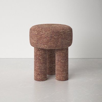 Introducing the Lamay stool - a mid-century style piece that is sure to add charm to your living space. This stool is a versatile and practical addition to any room, perfect for use as extra seating, a footrest, or even as a unique decorative element. Available in multiple very fun colors, the Lamay will bring texture and a punch of personality to your home. Color: Brown | AllModern Altan Accent Stool Wood / Upholstered in Brown | 17 H x 14 W x 14 D in | Wayfair Patterned Ottoman, Farmhouse Scandinavian, Accent Stools, Dimensional Wall Art, Stool Wood, Accent Stool, Poufs & Ottomans, Dimensional Wall, Small Space Storage