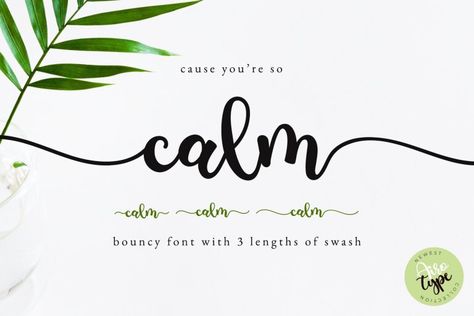 Download Calm font for iOS, Android, macOS, or Windows for free, or you can buy the full version with a commercial license here. Calm is a bouncy script font that has fun and playful vibes. Whatever the topic, this font will be a wonderful asset to your font library, as it has the potential to […] The post Calm Font appeared first on FreeFontDL. Calm Fonts, Bouncy Font, Heart Font, Free Script Fonts, Character Map, Cursive Fonts, Wedding Fonts, Font Generator, Handwritten Fonts