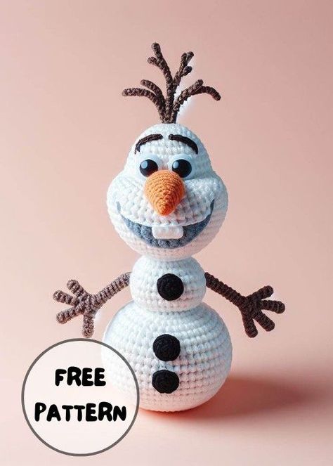 Crochet Olaf, Pikachu Amigurumi, Snowman Amigurumi, Snowman Crochet, Olaf Snowman, Disney Crochet Patterns, Blanket Cardigan, Crochet Snowman, Crochet Disney