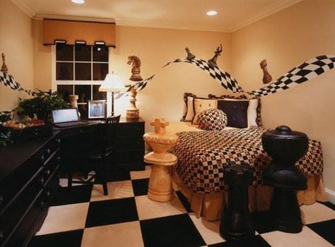 Unique Kids Bedrooms, Chess Room, Kids Bedroom Themes, Unique Kid Rooms, Cool Kids Rooms, Budget Bedroom, Kids Bedroom Design, Small Bedroom Designs, Bedroom Color Schemes