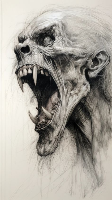 Creepy Sketches, Horror Drawing, Dark Evil, Realistic Pencil Drawings, Scary Tattoos, Skull Art Drawing, Creepy Tattoos, Horror Artwork, Dark Art Tattoo