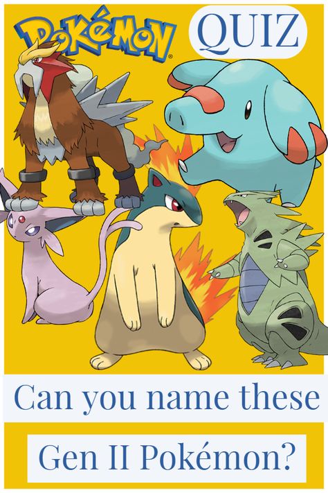 Generation II Pokémon Quiz! Level: Hard Can you name these GEN II Pokémon? Time Travel Portal, What Pokemon Are You, Tv Show Quizzes, Gen 2 Pokemon, Pokemon Personalities, Anime Quizzes, Pokemon Quiz, Hard Quiz, Movie Quizzes