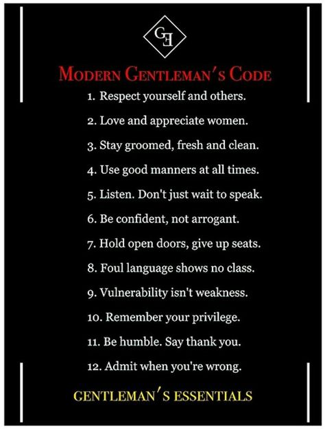 Not sure about #8 but great otherwise Gentlemen Quotes, Gentlemens Guide, Gentleman Rules, Gentlemans Guide, Der Gentleman, Gentleman Quotes, Gentlemans Club, True Gentleman, Man Up