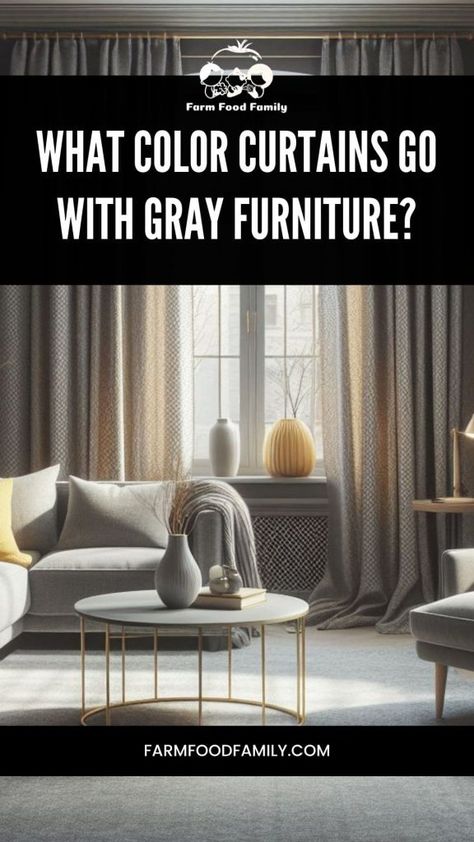 What Color Curtains Go with Gray Furniture: Style Your Space Like a Pro 6 Grey Couch Living Room Curtain Ideas, What Colour Curtains Go With Grey Sofa, Gray Furniture With Curtains, What Colour Curtains With Grey Walls, What Color Drapes Go With Gray Walls, Gray Sofa Curtains, Curtains To Go With Grey Couch, Living Room Curtain Colors, Gray Couch Curtain Ideas