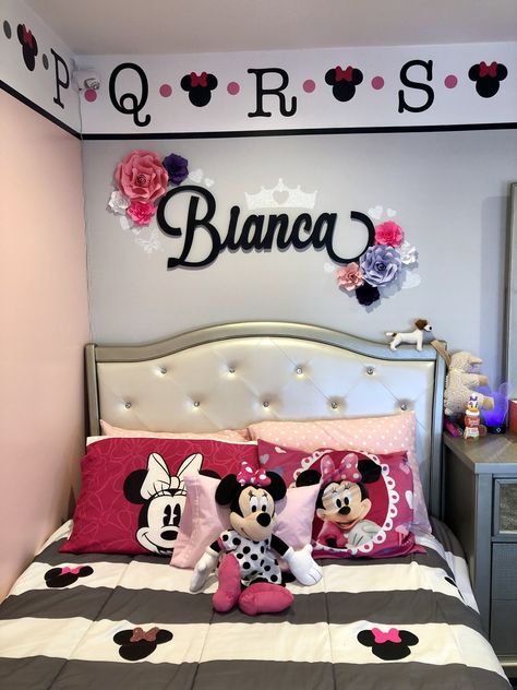 Contemporary princess Minnie Mouse room Mini Mouse Room Ideas Bedrooms, Minnie Mouse Bedroom Ideas Toddler, Minnie Mouse Toddler Room, Minnie Mouse Room Ideas Toddler, Minnie Mouse Bedroom Ideas, Minnie Mouse Baby Room, Minnie Mouse Room, Minnie Mouse Toddler Bedding, Toddler Girl Room Decorating Ideas