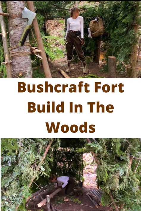 Build A Fort In The Woods | DIY Bushcraft Shelter | Bushcraft Camping Shelter | Off Grid Living | #bushcraft #fort Camping Shelters Diy, Diy Shelter In The Woods, Fort In The Woods Diy, How To Make A Shelter In The Woods, Primitive Shelter Bushcraft, Fort In The Woods, Bush Craft Shelter, Bushcraft Shelter With Fireplace, Bushcraft Shelter Long Term