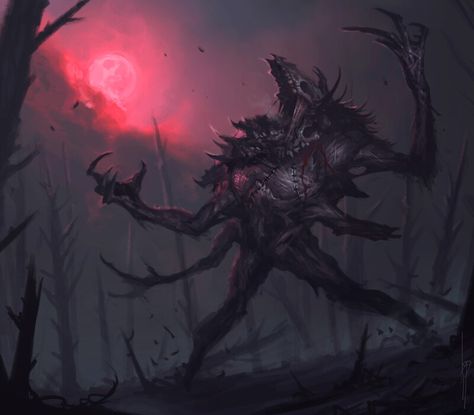 ArtStation - Lycan Aberration, Diana Franco The Abomination, Creature Fantasy, Lovecraftian Horror, Dark Creatures, One Year Later, Eldritch Horror, Horror Monsters, Cool Monsters, Apex Predator