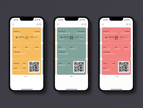 Boarding Ticket, Figma Design, App Design Layout, Programming Apps, Boarding Passes, App Layout, Ui Inspiration, Online Tickets, Mobile Ui