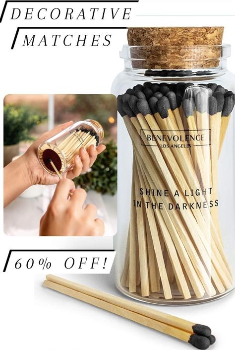 Amazon Candles, Long Matches, Decorative Matches, Home Bathroom Decor, Match Jar, Match Bottle, Pretty Christmas Decorations, Candles Shop, Diy Cleaning Solution