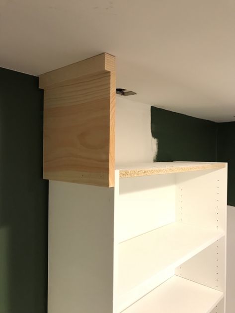 Small Corner Built In Shelves, Island Remodel, Bookcase Hack, Billy Bookcases, Ikea Built In, Billy Bookcase Hack, Ikea Billy Bookcase Hack, Hacks Ikea, Ikea Billy Bookcase