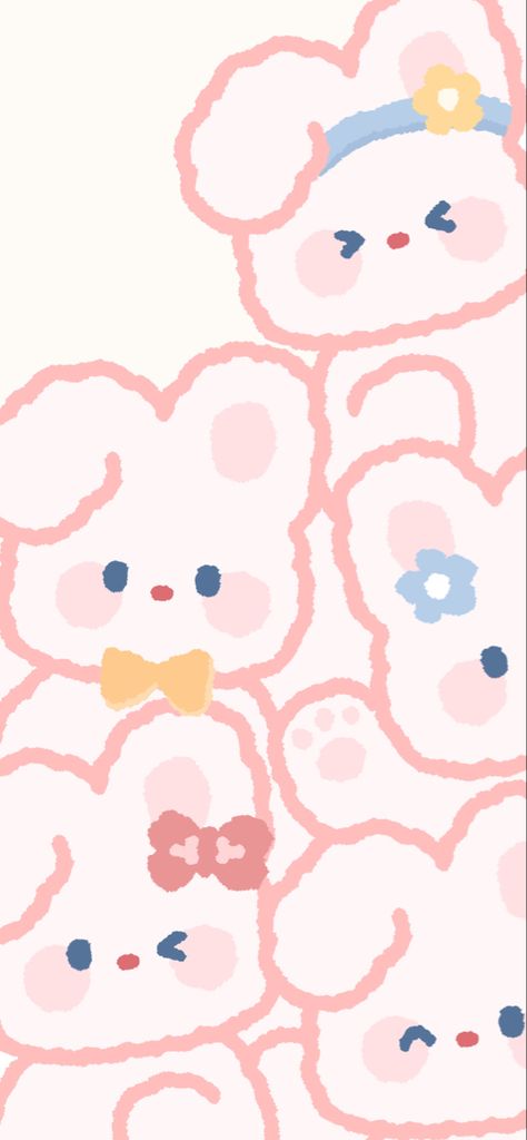 Pink Rabbit Wallpaper, Rabbits Wallpaper, Aesthetic Bunny, Cute Owls Wallpaper, Rabbit Wallpaper, Wallpaper Homescreen, Bg Design, Wallpaper Cantik, Cute Blue Wallpaper