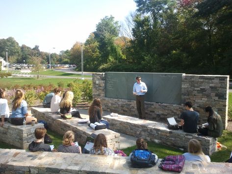 Outdoor Gathering Ideas, Classroom Architecture, Classroom Learning Centers, Classroom Designs, Outdoor Chalkboard, Classroom Images, Wheaton College, Outdoor Learning Spaces, Outdoor Graduation