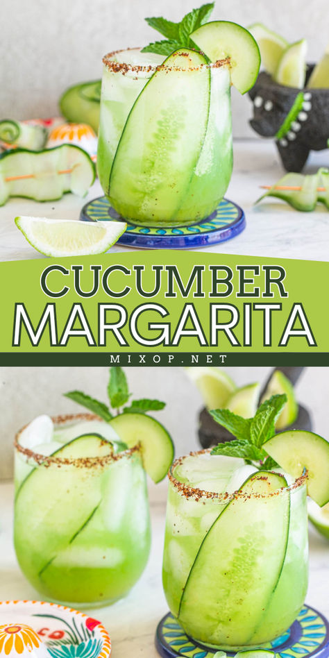 Quench your thirst with this refreshing Cucumber Margarita recipe! Fresh and crisp, it's the perfect addition to your Cinco de Mayo party food ideas. Savor the delightful blend of tequila and cucumber for a healthy twist on this classic cocktail! Cucumber Margarita Recipe, Original Margarita Recipe, Fruity Cocktail Recipes, Easy Party Drinks, Fruity Mixed Drinks, Cucumber Margarita, Cucumber Cocktail, Cocktails To Make At Home, Drinks To Make At Home