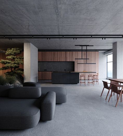 Stephen Tsymbaliuk, Moscow House, Brutalism Interior, Concrete Interiors, Concrete Home, Beautiful Interior Design, Home Building Design, Minimalism Interior, Luxury House Designs