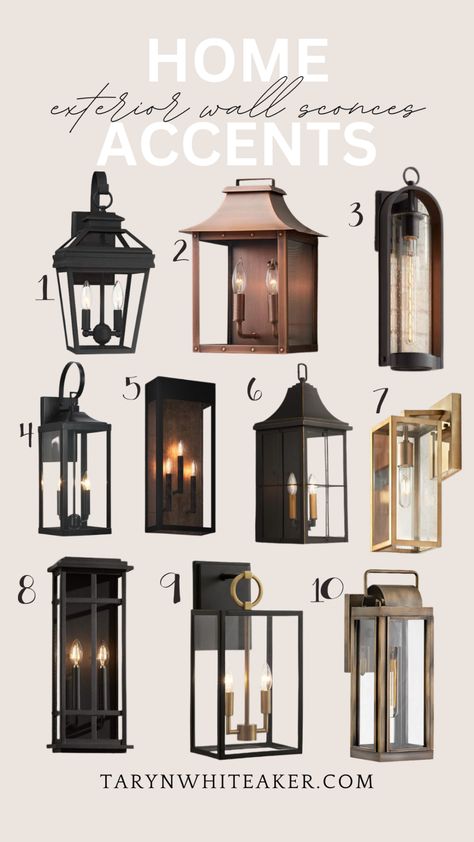 Home Accent Essential: Wall Sconces - Taryn Whiteaker Designs Lighting Wall Sconces, Wall Scone, Lighting Exterior, Interior Wall Sconces, Wall Scones, Lighting Wall, Lantern Wall, Lighting Home, Exclusive Home