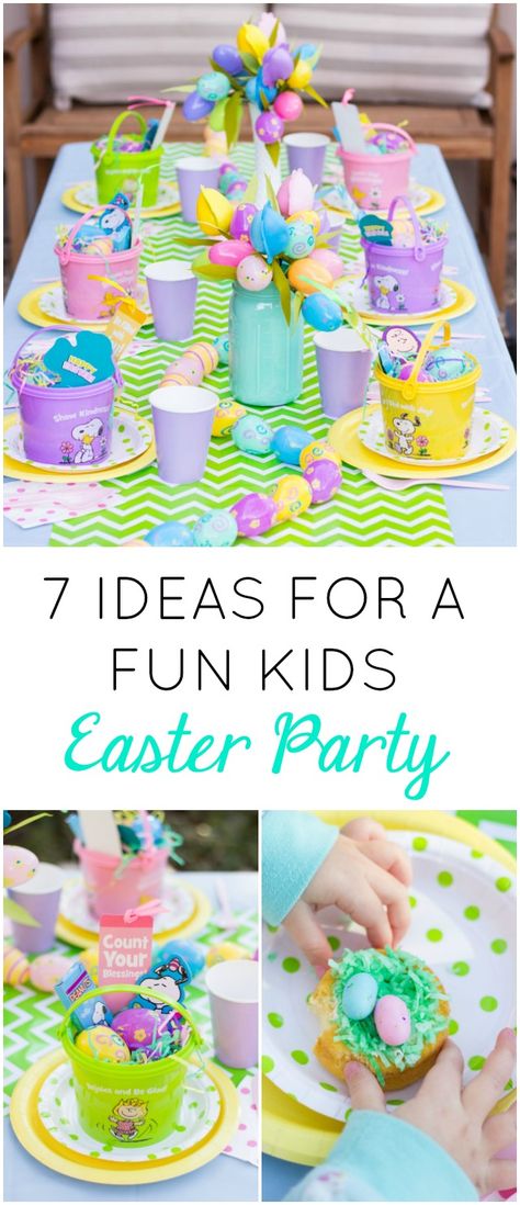 7 Fun Ideas for a Kids Easter Party! Easter Party Ideas, Easter Egg Hunt Party, Egg Hunt Party, Kids Easter Party, Easter Party Games, Easter Birthday Party, Easter Party Food, Easter Eggs Kids, Easter Preschool