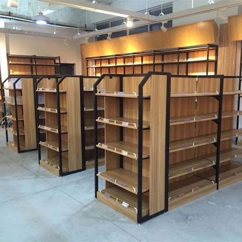 Wood Display Shelf, Stationery Store Design, Supermarket Design Interior, Shop Shelves, Shoes Display, Wooden Shelving, Supermarket Display, Shelving Display, Store Shelves Design