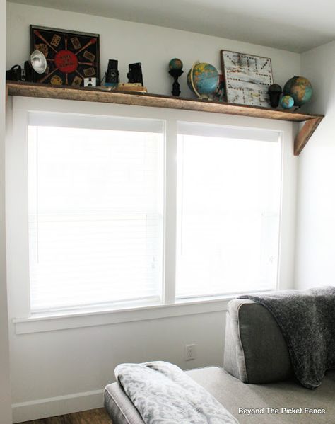 Book Shelf Over Window, Diy Above Window Shelf, Bookshelves Above Windows, Shelves Above Windows Bedroom, Shelf Above Window Living Room, Floating Shelf Above Window, Bookshelf Above Window, Shelf Over Window Bedroom, Shelves Above Window