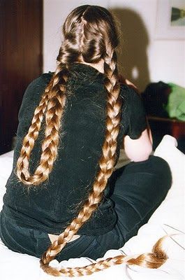 Braids | Cute Girls Hairstyles | cute girls hairstyles bow braid | cute girls… Long Hair Knee Length, Long Thick Braid, Knee Length Hairstyles, Super Long Hair Hairstyles, Floor Length Braids, 2 Long Braids, Very Long Braids, One Long Braid, Two Long Braids