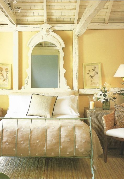 <3 Bedroom With Yellow Walls, Pale Yellow Bedrooms, Yellow Cottage, Yellow Room, Yellow Bedroom, Shabby Chic Bedroom, Shabby Chic Bedrooms, Yellow Walls, Dreamy Bedrooms