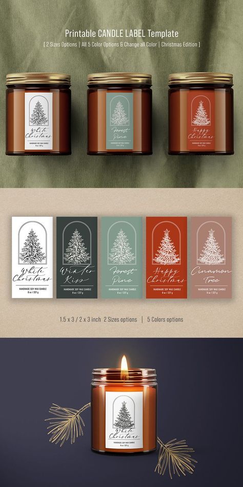 CHRISTMAS Editable Candle Label Free Candle Labels, Candle Label Design, Candle Labels Printable, Labels Printables Free Templates, Label Candle, Diy Candle Labels, Candle Labels Design, Candle Label Template, Homemade Scented Candles