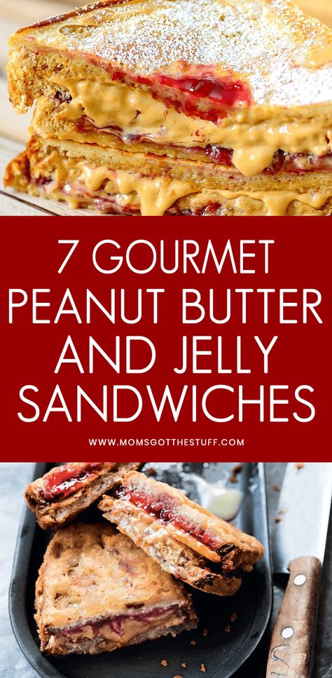 If you love a good peanut butter and jelly from time to time, try switching things up by making a gourmet pb&j sandwich. These recipes put a gourmet spin on a classic sandwich that you’ll love. Enjoy. Peanut Butter Sandwich Variations, Gourmet Peanut Butter, Peanut Butter Jelly Recipes, Peanut Butter Jelly Sandwich, Peanut Butter And Jelly Sandwich, Peanut Butter Toast, Peanut Butter Jelly Time, Banana Sandwich, Jelly Sandwich