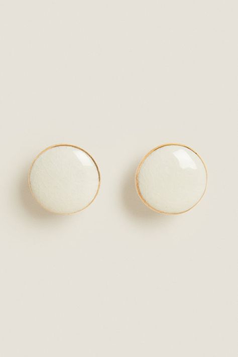 GOLD AND WHITE DOOR KNOB (PACK OF 2) - White | ZARA United States White Door Knobs, Brass Door Knobs, Gold Door, Ceramic Door Knobs, White Door, White Doors, Brass Door, Iron Doors, Metal Door