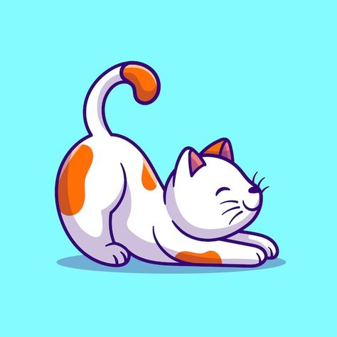 Stretching Cartoon, Honey Illustration, Illustration Reference, Cartoon Sketch, Cat Stretching, Adobe Illustrator Design, Posca Art, Image Chat, Cat Vector