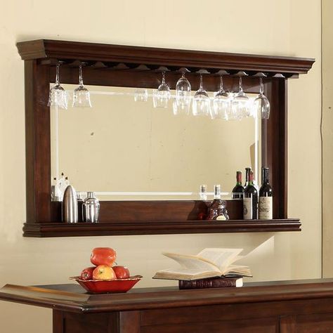 Bar Furniture For Sale, Wine Rack Bar, Diy Home Bar, Pub Set, Bar Mirror, Wine Glass Rack, Glass Rack, Wine Glass Holder, Basement Bar