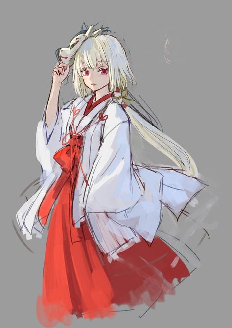 Japanese Shrine, Shrine Maiden, Drawing Anime Clothes, People Illustration, Drawing Clothes, Anime Couples Manga, Character Design References, Anime Poses Reference, Drawing Reference Poses