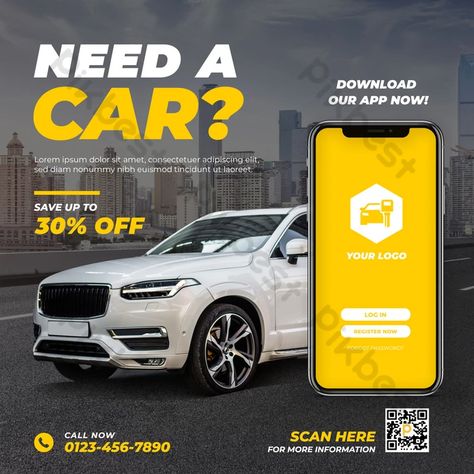 rent car promotion social media template Visual Advertising, Car Banner, Rent Car, Advertising Space, Presentation Video, Green Theme, Powerpoint Word, Promotional Design, Car Advertising