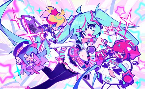 Muse Dash, Miku Hatsune Chibi, Miku Hatsune Vocaloid, Vocaloid Characters, 영감을 주는 캐릭터, Funky Art, Cute Doodles, Cartoon Art Styles, Hatsune Miku