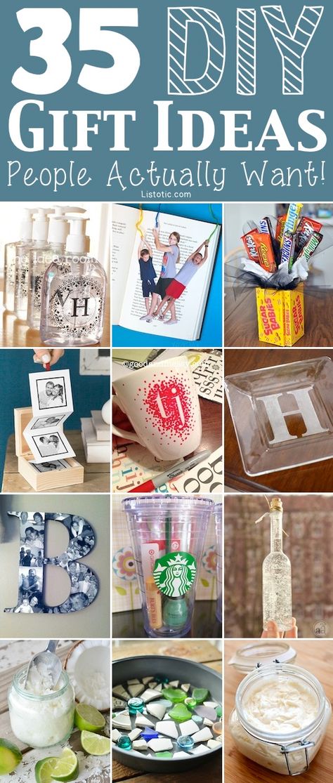 Easy DIY Gift Ideas People Actually Want (for Christmas & more!) Cute homemade christmas gift ideas for friends, family, men, women, boys or girls. Teens and Kids will have fun crafting these unique and personalized DIY Gifts for everyone on thier gift list. Easy DIY Gift Ideas for Anyone! #diygifts #diy #homemadegifts #personalizedgifts #diychristmasgifts #gifts #homemade #presents #diypresents #kids #teenagers #crafts #diycrafts Easy Diy Gift Ideas, Diy Gifts Cheap, Anniversaire Diy, Easy Homemade Gifts, Easy Handmade Gifts, Creative Diy Gifts, Diy Holiday Gifts, Cadeau Diy