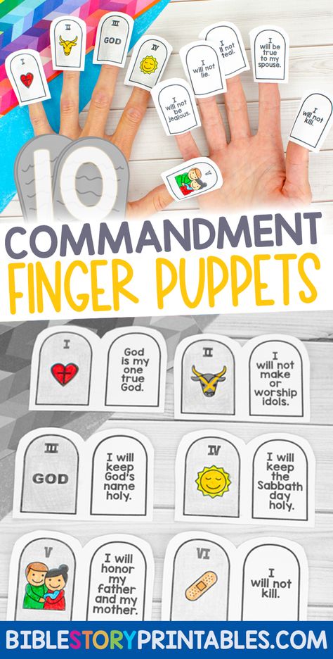 Ten Commandments Craft, 10 Commandments Craft, Bible Crafts Sunday School, Puppet Craft, The 10 Commandments, Christian Activities, Children's Church Crafts, Bible Activities For Kids, Bible Story Crafts