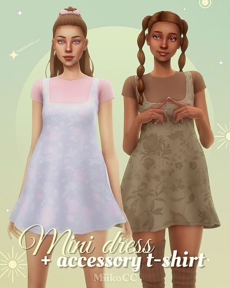 Mini dress + accessory t-shirt | Patreon Maxis Match Cc Clothes, Sims 4 Dresses Cc, Maxis Match Cc, Sims 4 Cas Mods, Sims 4 Mm Cc, Sims 4 Expansions, Sims 4 Cc Folder, Casas The Sims 4, Sims 4 Teen