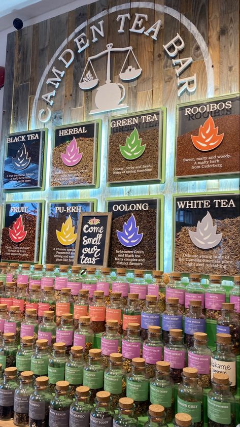 Camden market london tea and coffee shop London Tea Shop, Tea Shop Ideas Cafes, Small Tea Shop Ideas, Teashop Ideas, Tea Shop Aesthetic, Camden Market London, Boutique Aesthetic, Dream Tea, Tea Shops