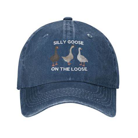 PRICES MAY VARY. Silly Goose On The Loose Distressed Baseball Hats For Women 90s Washed Polyester Adjustable Baseball Caps The Unique Design Can Make Your Friends Among You Feel Nice Once They See You. You Will Find This Novelty Baseball Cap Will Bring You And Your Friends Amazing Fun And Joy. 【Appropriate For Any Occassions】: Our Classic Baseball Cap Is Perfect For Bad Hair Days And Also Suitable For Casual Daily Wear. You Can Wear It As A Trucker Hat To Go Camping Fishing Traveling Jogging. It Inking Reference, Hat Design Ideas, Funny Baseball Hat, Goose Hat, Cute Baseball Hats, Hunter Aesthetic, Funny Goose, Silly Hats, Funky Hats