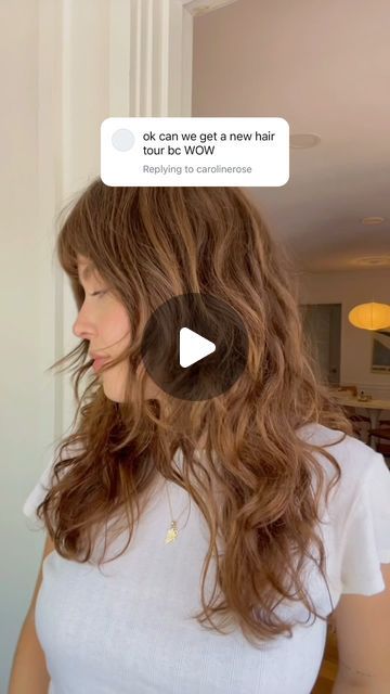 Lindsey on Instagram: "Hair details for those who asked! Cut by @skybdoeshair @theharborsalon ⭐️ #bangs #shaghaircut #wavyhair" Disconnected Bangs, Natural Wavy Hair Bangs, Wavy Hair Bangs, Hair Details, Who Asked, Natural Wavy Hair, Hair Bangs, Shag Haircut, Hairstyles With Bangs