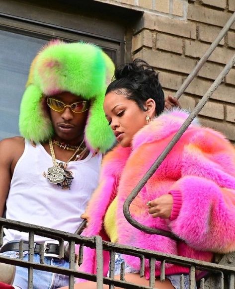 Rihanna Asap, Asap Rocky Rihanna, Iconic Halloween Costumes, Hot Halloween Outfits, Rihanna Outfits, Rihanna Looks, A$ap Rocky, Rihanna Style, Asap Rocky