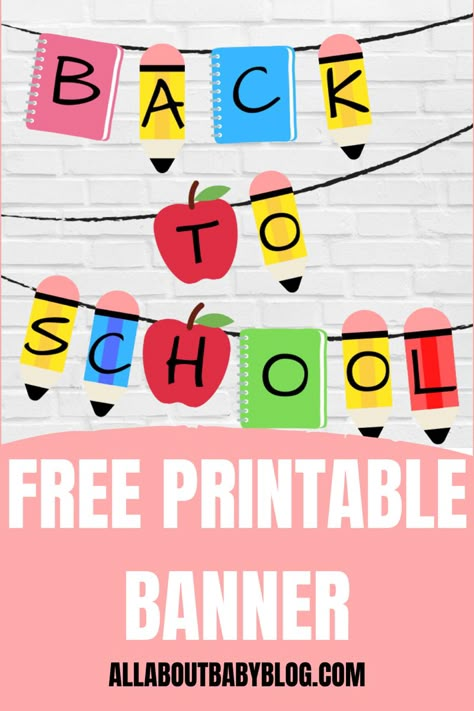 Printable Back To School Banner, Free School Printables, Study Playlist, Back To School Banner, Playlist Music, Free Printable Banner, Welcome To School, School Doors, Back To School Bulletin Boards