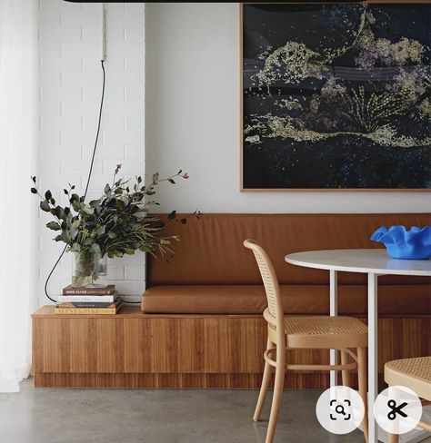 Seating In Kitchen, Banquette Seating In Kitchen, Midcentury Architecture, Mid Century Bench, Sunken Living Room, Built In Seating, Built In Furniture, Banquette Seating, Kitchen Benches