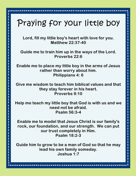 There comes a time as a parent that we realize we cannot control everything that happens in our children’s lives.  As much as I want to protect my little one forever from the things of this world, I know I can’t.  What I can do is pray.  Pray for guidance from my God to lead … Parenting Printables, Kids Prayer, Boy Printable, Proverbs 22, Raising Boys, Teaching Children, Mia 3, Love My Boys, Christian Parenting